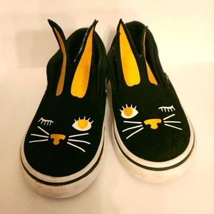 Vans Bunny Rabbit Black Slide On Shoes - Toddler Size 6